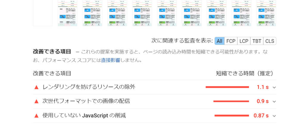 page speed insights の画像